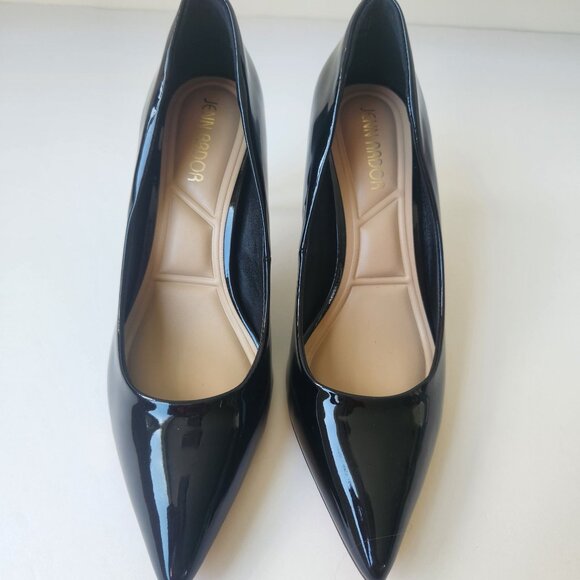 Jenn Ardor Comfortable Stiletto Pumps Black Patent High Heels Office Siren Sexy - Picture 2 of 12
